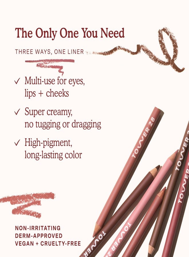 Tower 28 OneLiner Creamy Lip Liner Pencil – Defines Lips, Prevents Feathering, Doubles as Eye Pencil – Vegan & Sensitive Skin Safe – Work of Art Pink Taupe Lip Liner - Image 5